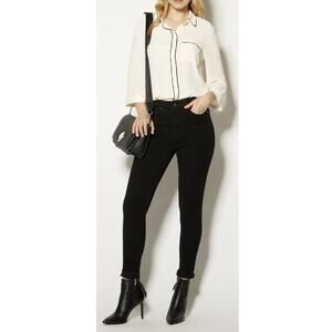 KAREN MILLEN Black Mid-Rise Skinny Jeans Size 8 US